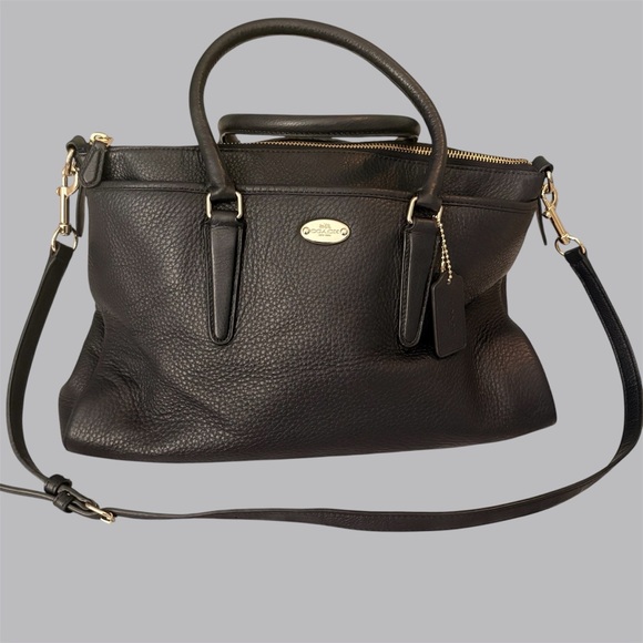 Coach Handbags - Coach Morgan Satchel Black Pebbled Leather
